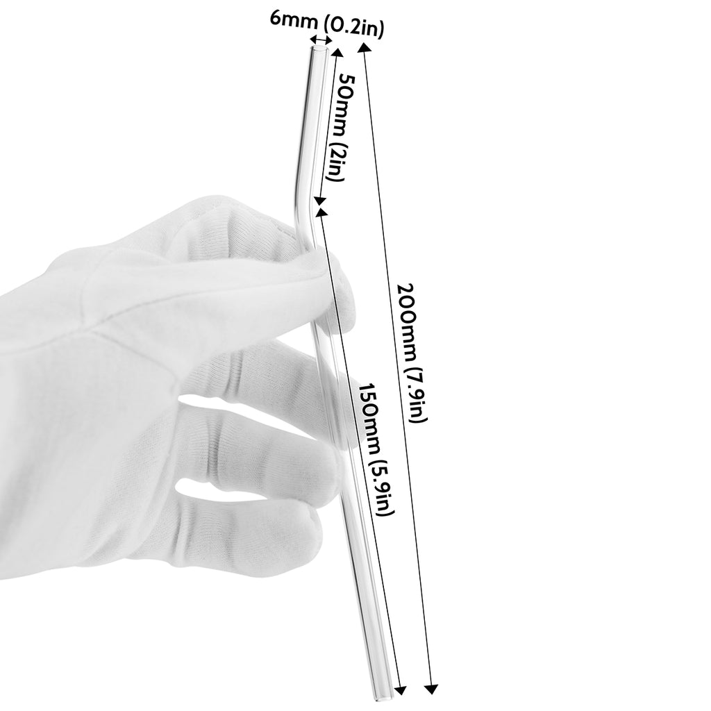 4 Bendy Reusable Glass Straws Jumbo 12mm (Transparent)—STRAWTOPIA