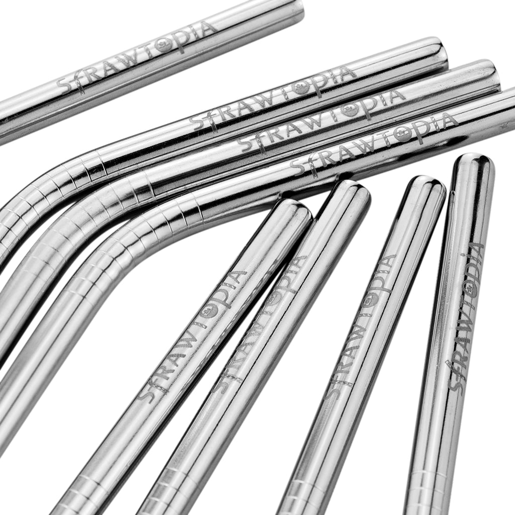 [18 PCS] New Heart Shape Metal Straws 304 Food Grade Stainless Steel,  Tomorotec Bulk Reusable Stainless Steel Straw Set with Cleaning Brushes for