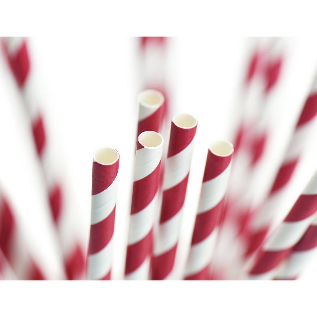 Green Red Striped with White Hearts Paper Straws — STRAWTOPIA