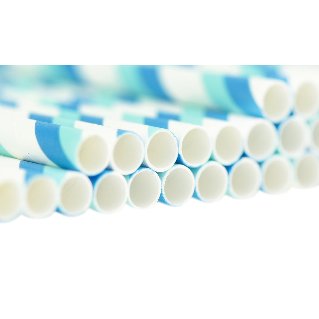 Turquoise with White Snowflakes Paper Straws — STRAWTOPIA