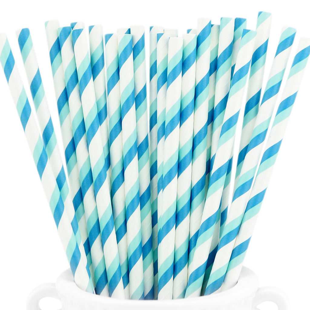 Deep Blue with Santa Claus'Cap Paper Straws — STRAWTOPIA