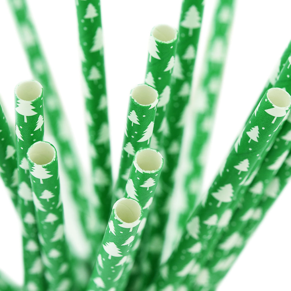 Green and White Cedarwood Paper Straws — STRAWTOPIA