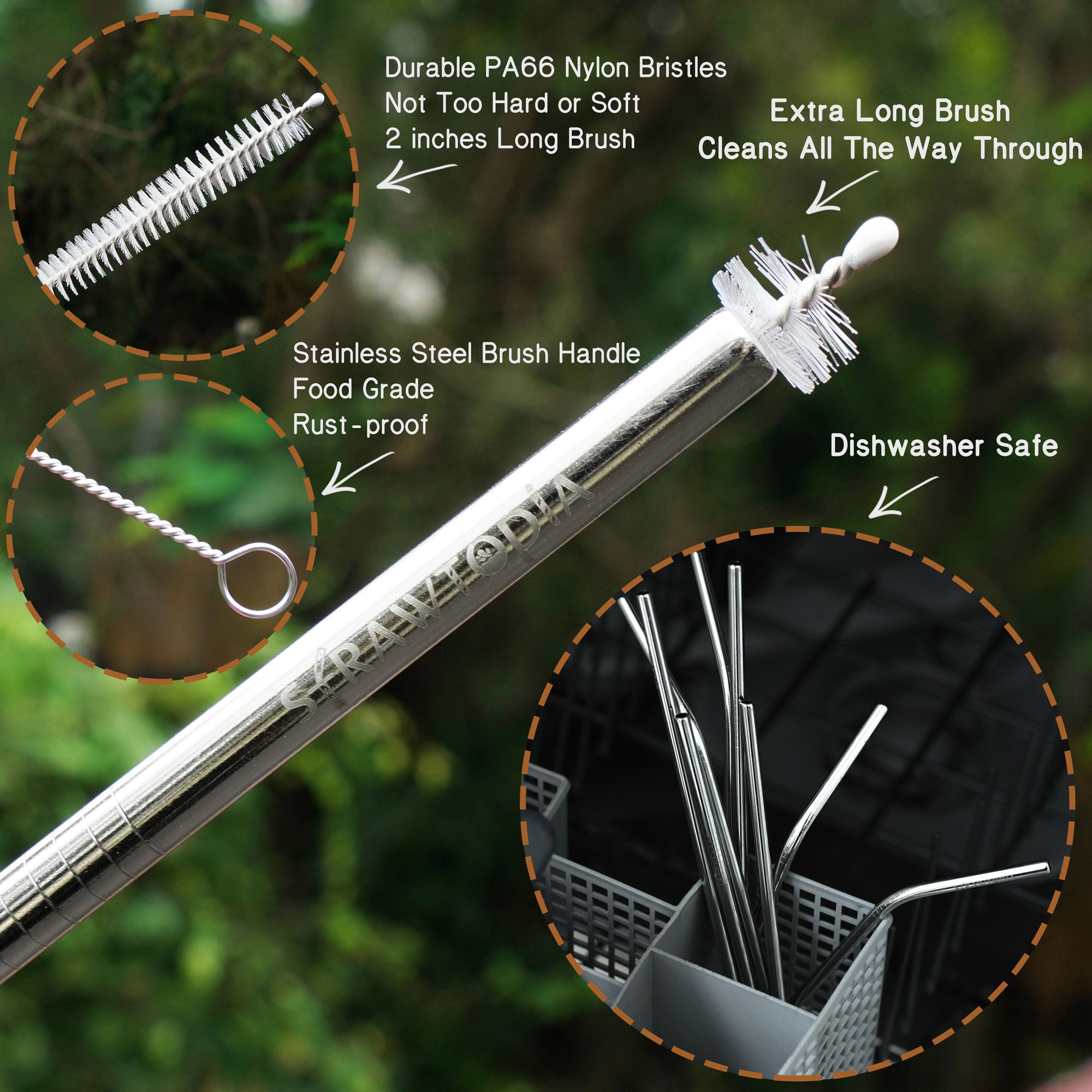 Reusable Metal Straws, Reusable Stainless Steel Straws