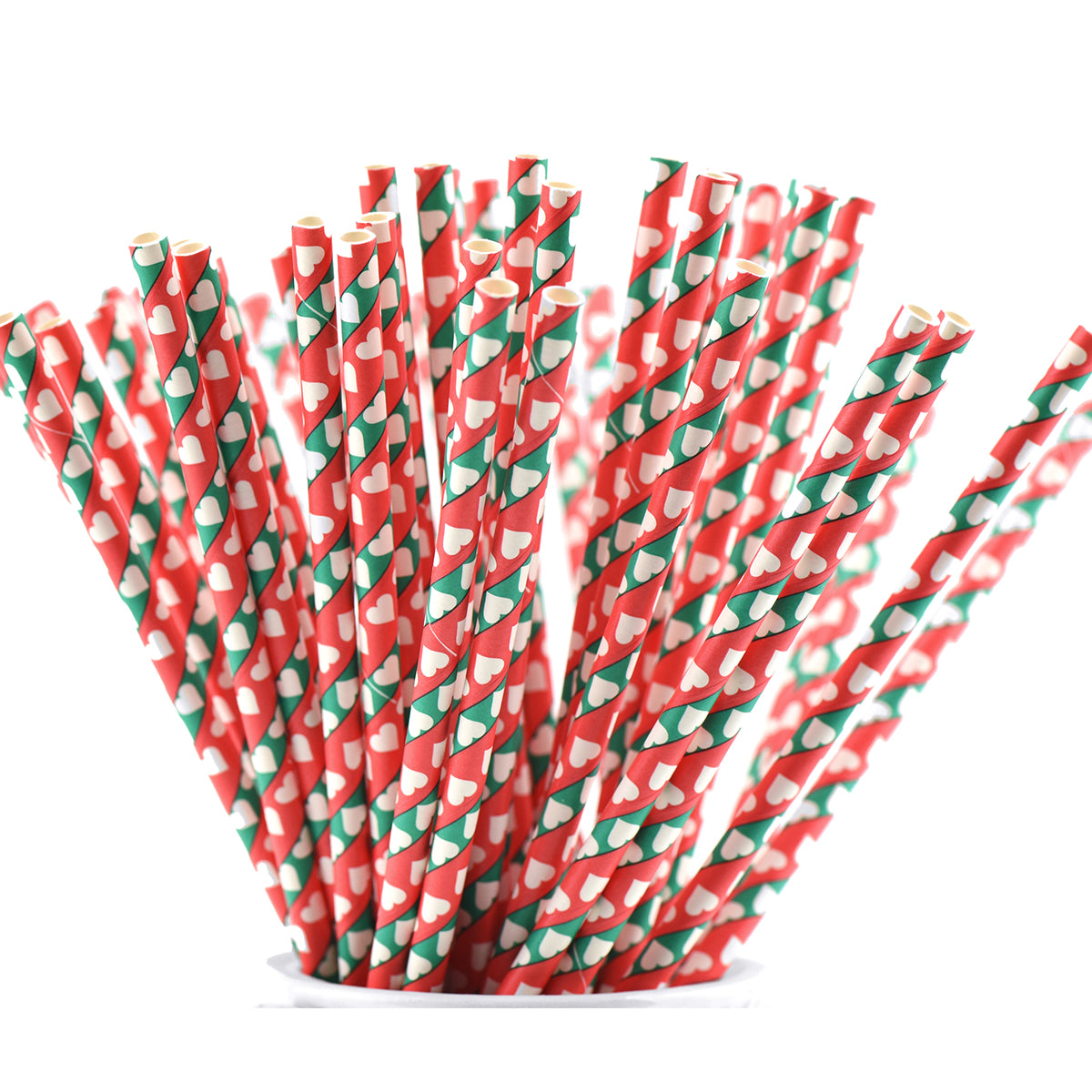 Candy Cane on White GLASS STRAW Custom Straws Reusable Straws