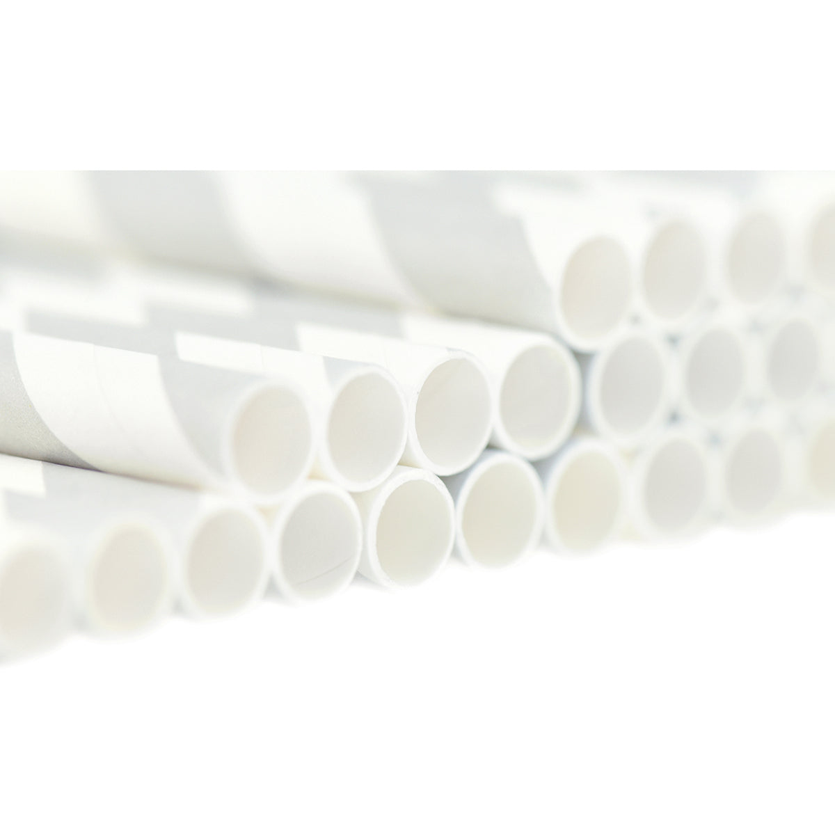 Gray and White Striped Paper Straws — STRAWTOPIA