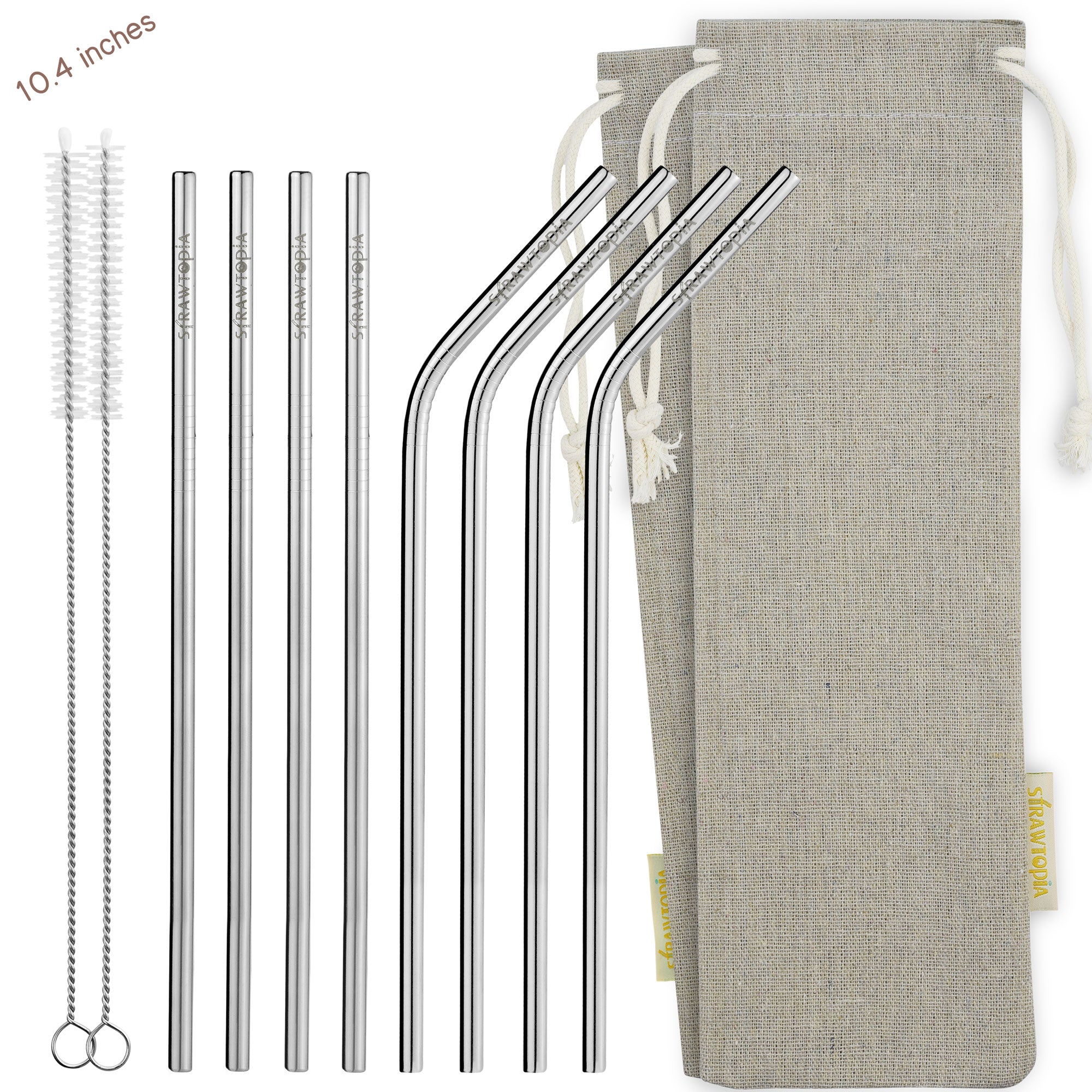 8 Pieces 14 Inch Stainless Steel Straws Long Drinking Straws for 100 oz  Tumblers, Reusable Metal Drinking Straws Extra with 4 Pieces Cleaning Brush