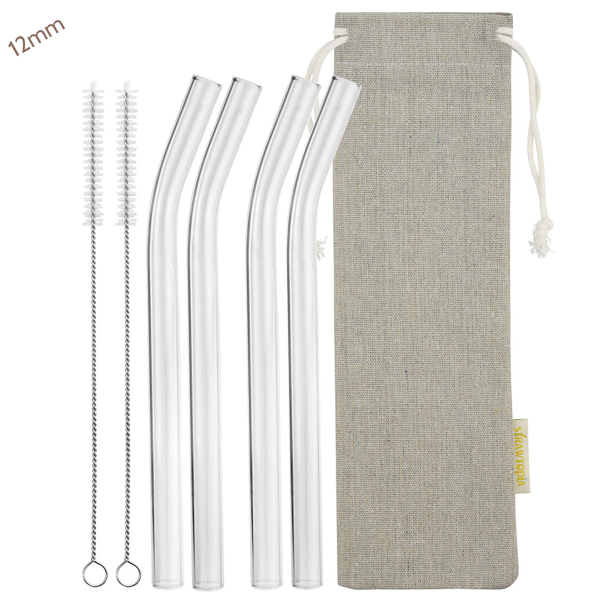 12MM EXTRA WIDE REUSABLE METAL STRAWS ECO FRIENDLY SMOOTHIE