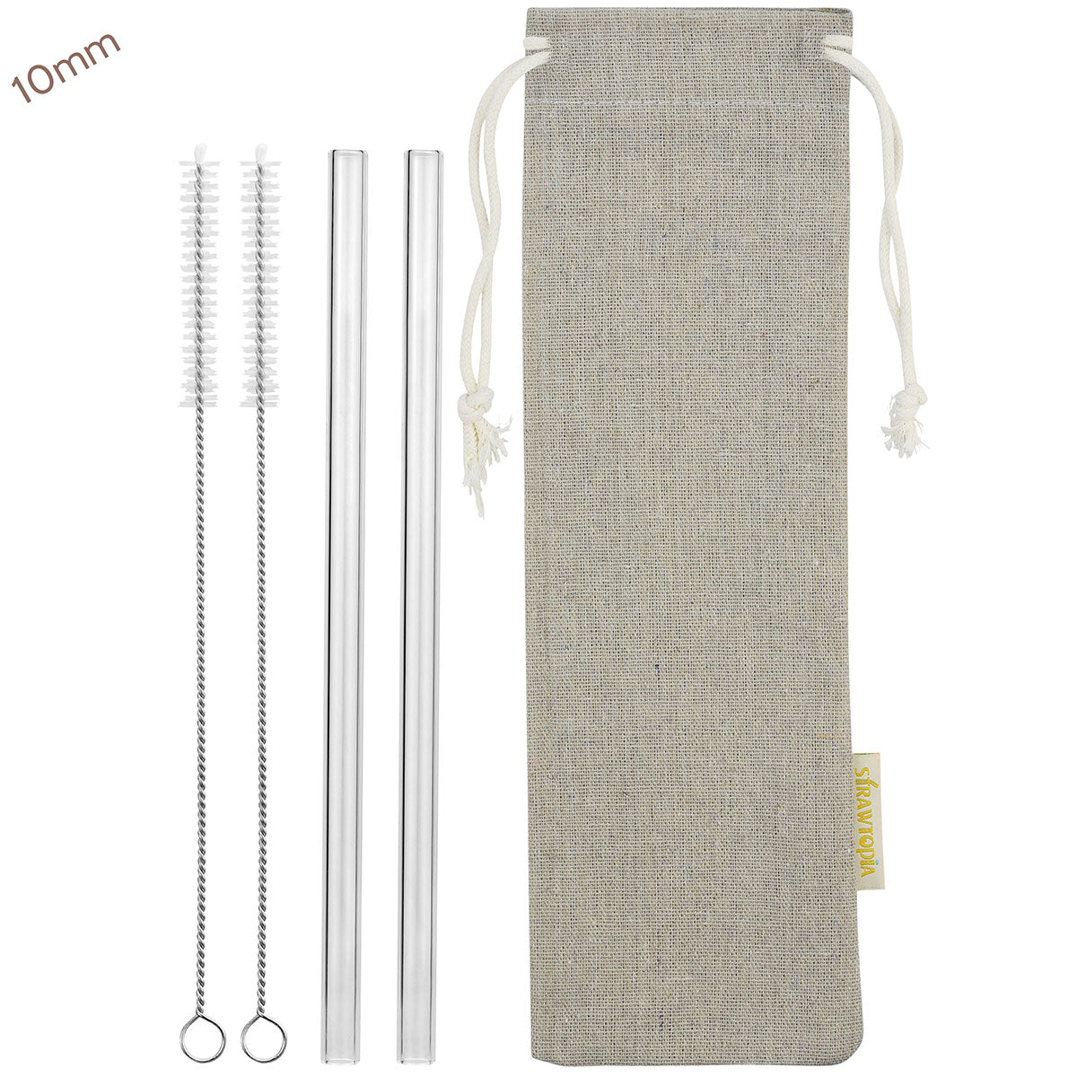 2 Pk Glass Straws With Dots Eco-friendly Reusable, Lifetime Guaranteed With  Cleaning Brush Included & Dishwasher Safe 
